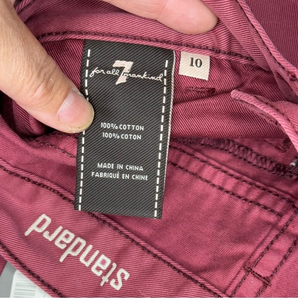 7 For All Mankind Standard Straight Leg Red Jeans Big Boys 10 women’s 25 NWT - Picture 6 of 15